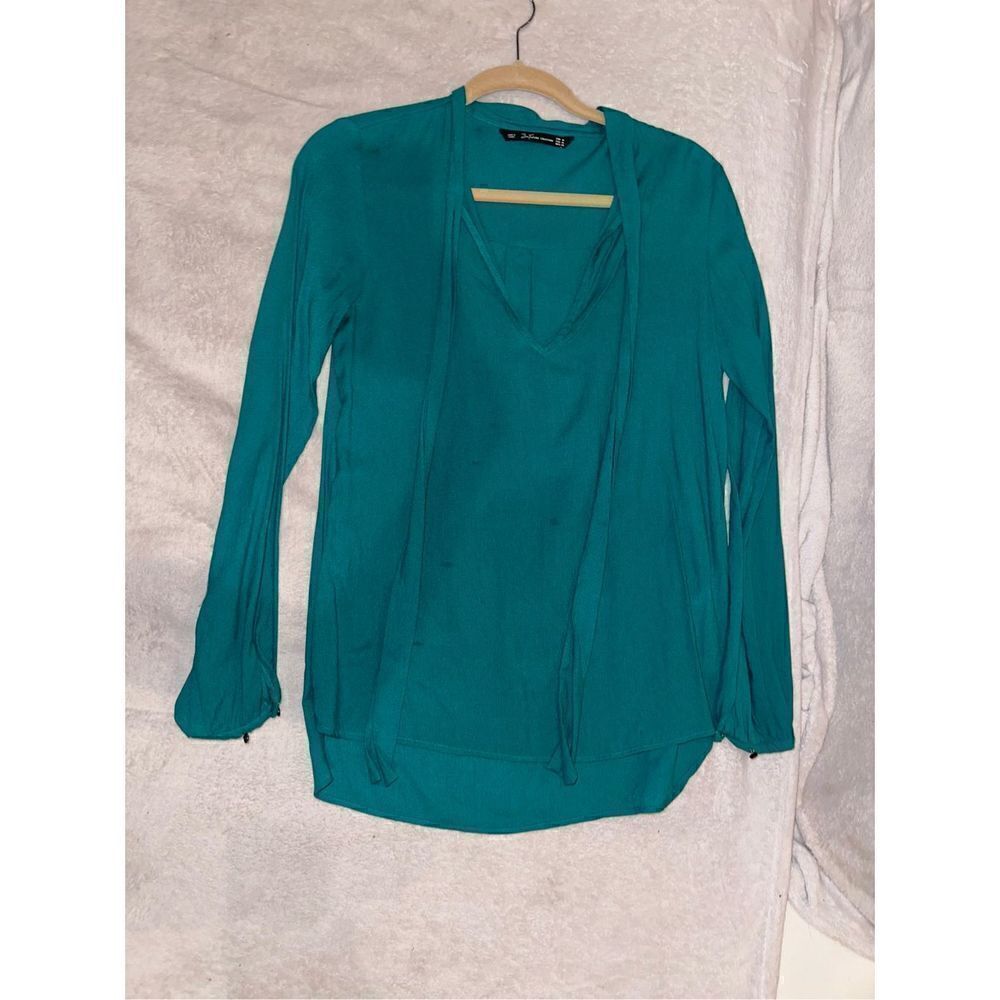Zara women’s blouse teal blue size M